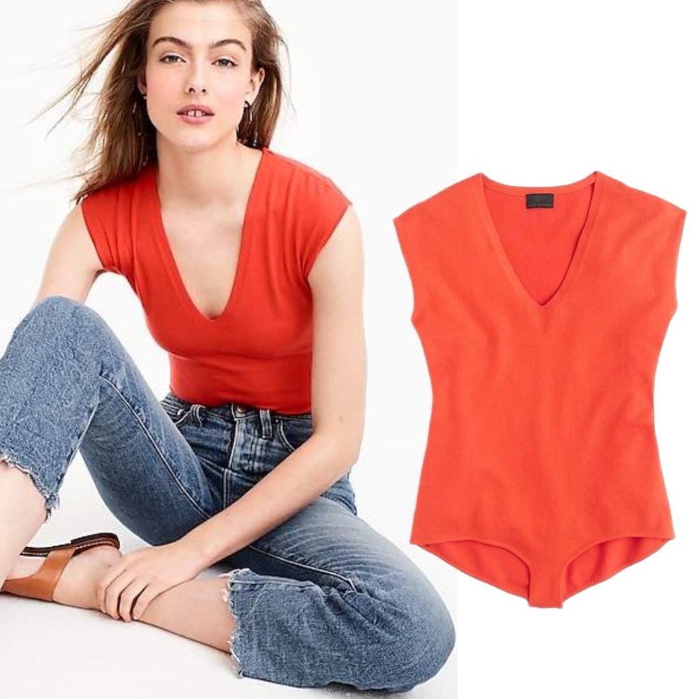 J CREW COLLECTION Cashmere Bodysuit sweater #G2896